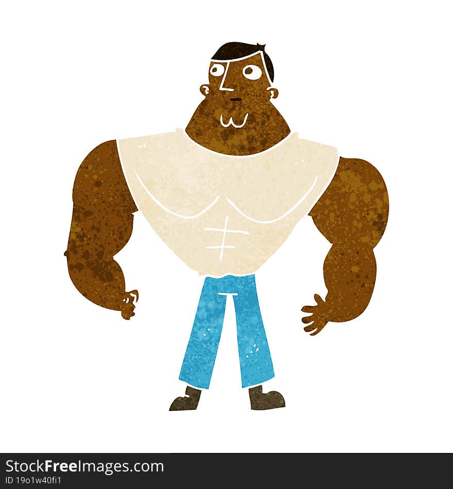 cartoon body builder