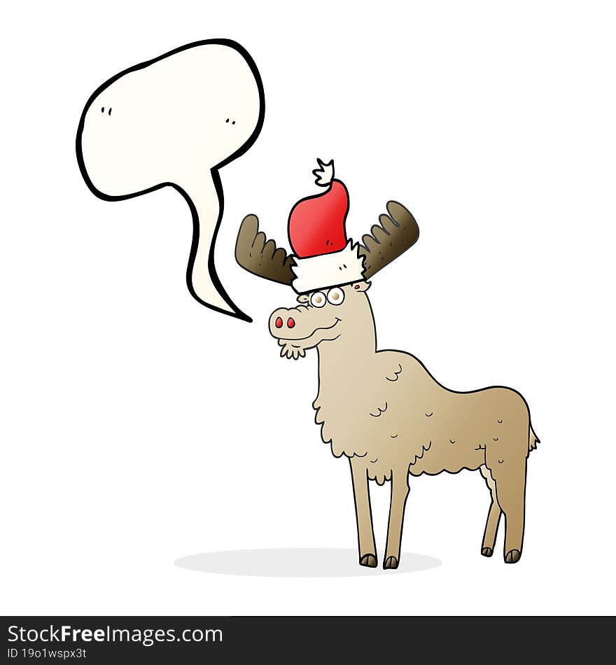 speech bubble cartoon christmas moose