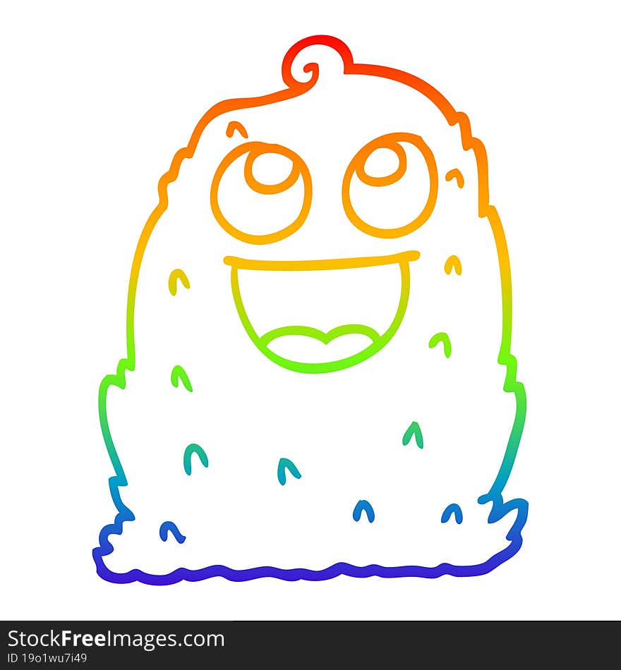 rainbow gradient line drawing cartoon lumpy ghost