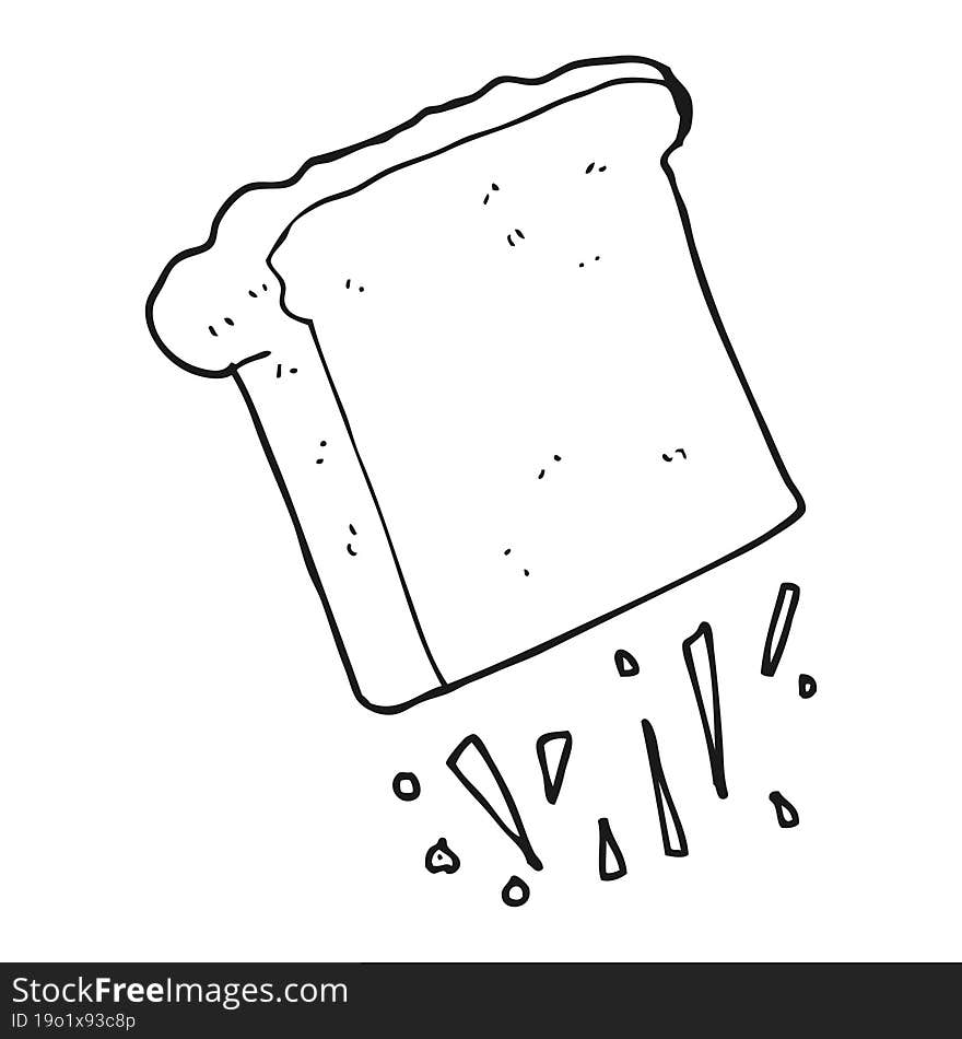 black and white cartoon toast