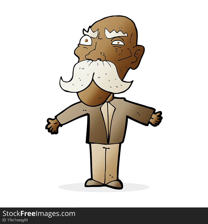 cartoon angry old man