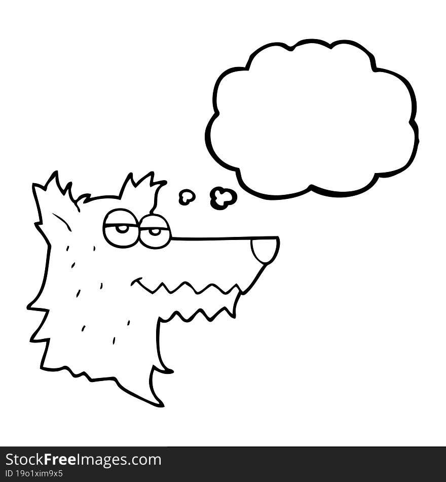 thought bubble cartoon wolf head