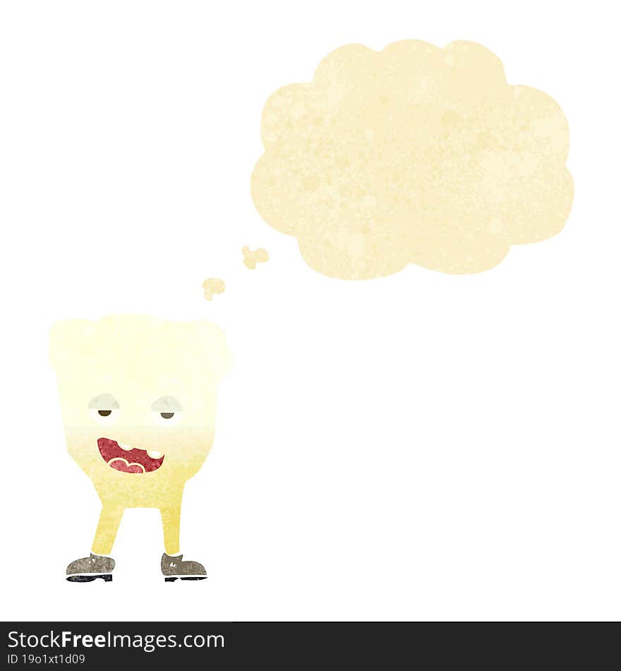 Cartoon Tooth Looking Smug With Thought Bubble