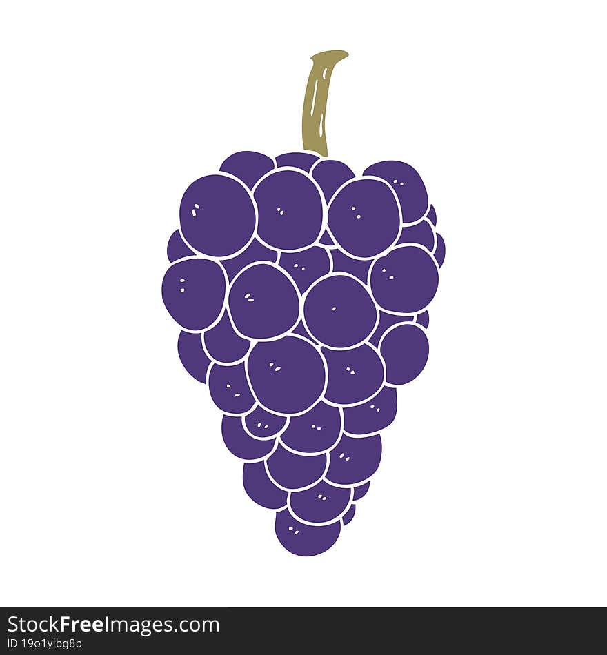 Flat Color Style Cartoon Grapes