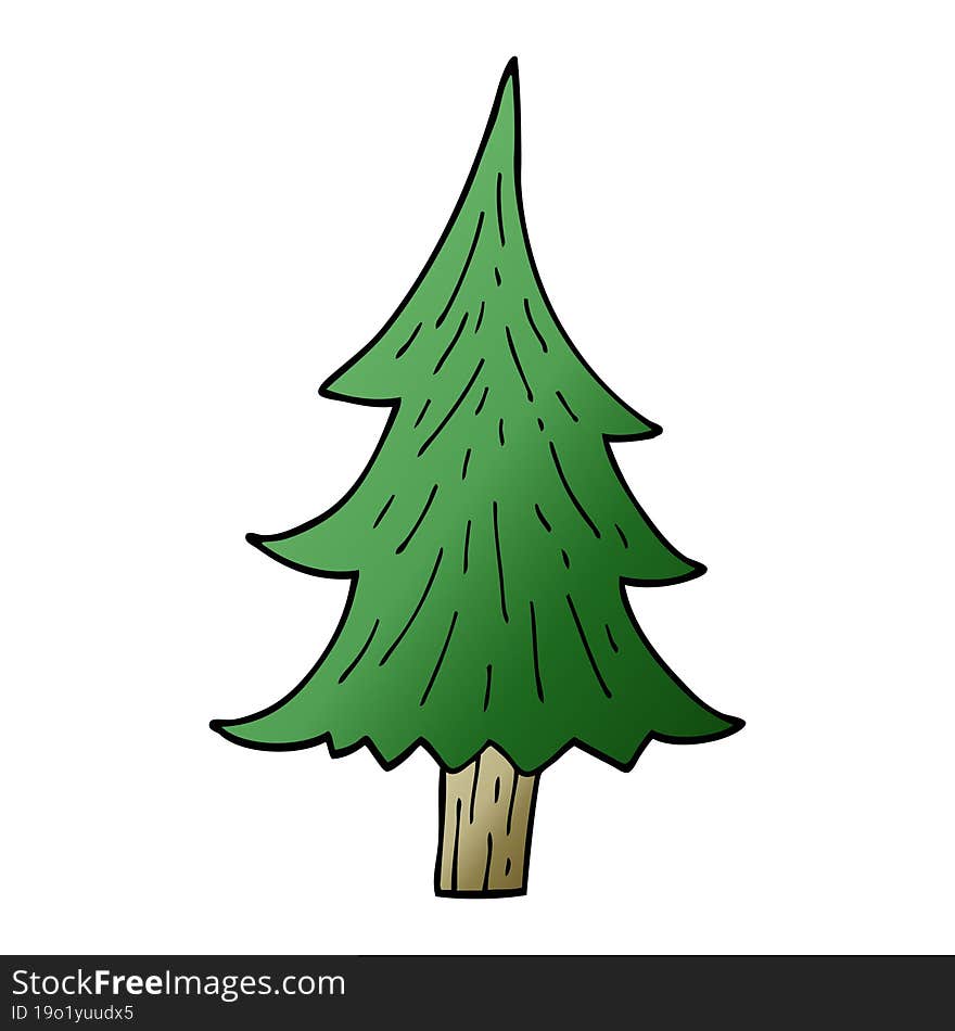 cartoon doodle pine trees