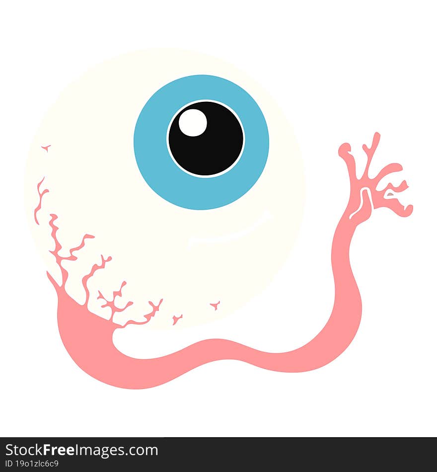 flat color style cartoon eyeball