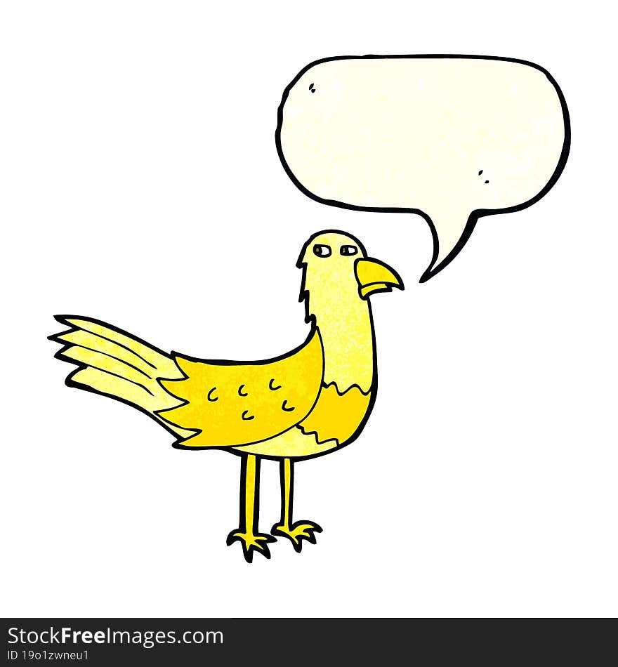 cartoon bird with thought bubble