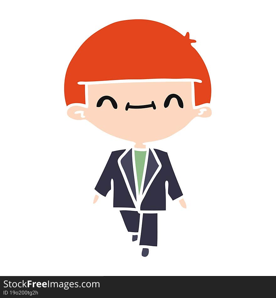 cartoon of cute kawaii boy in suit