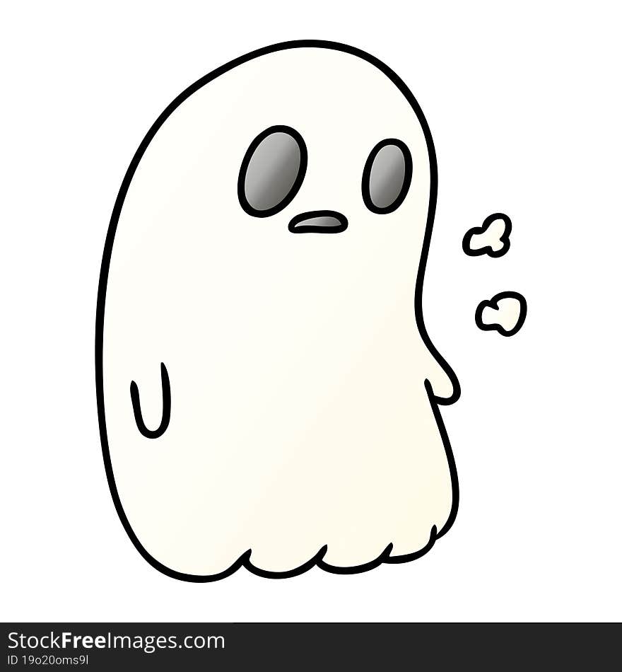 gradient cartoon of a kawaii cute ghost