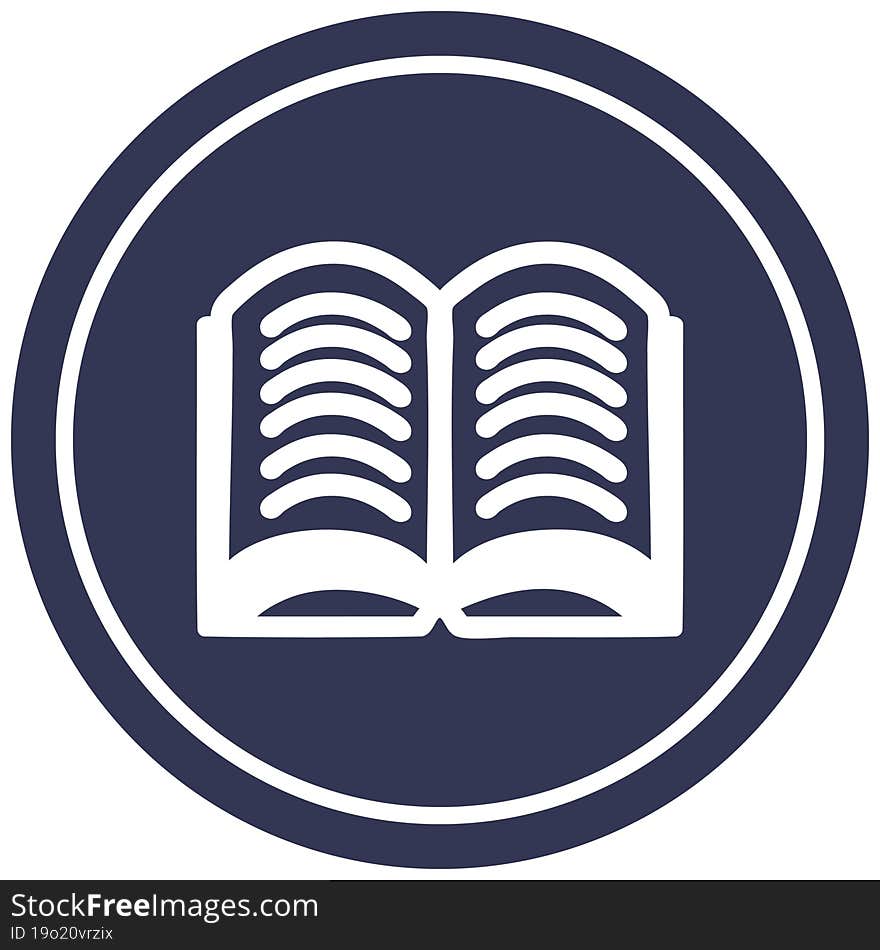 open book circular icon