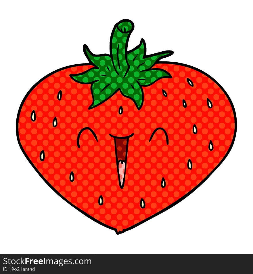 happy cartoon strawberry. happy cartoon strawberry