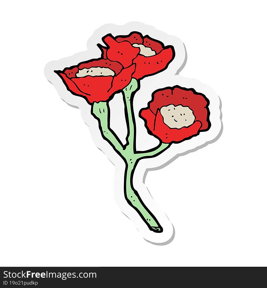 sticker of a cartoon flowers