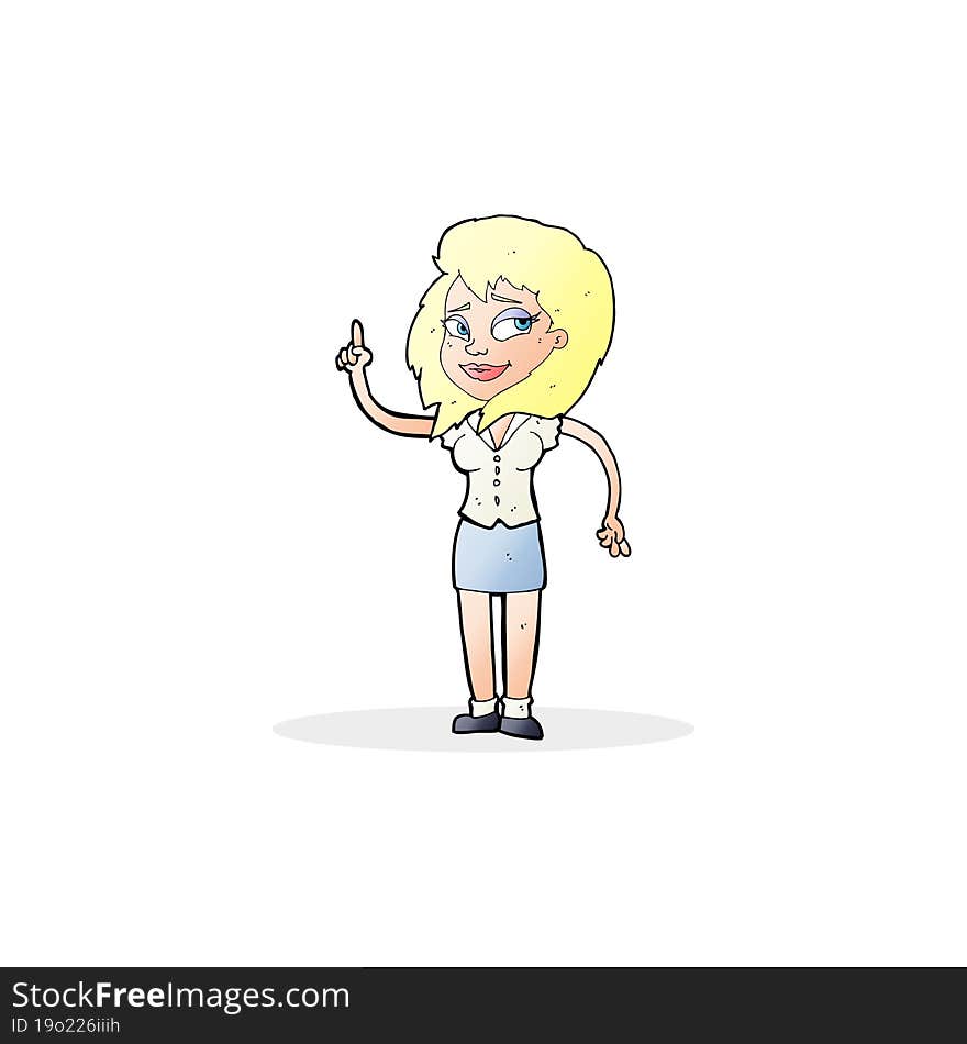 cartoon pretty woman with idea