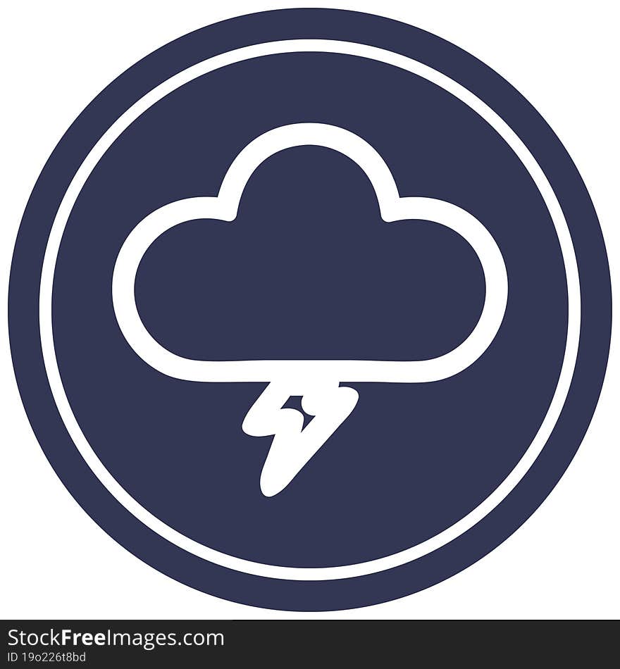 Storm Cloud Circular Icon