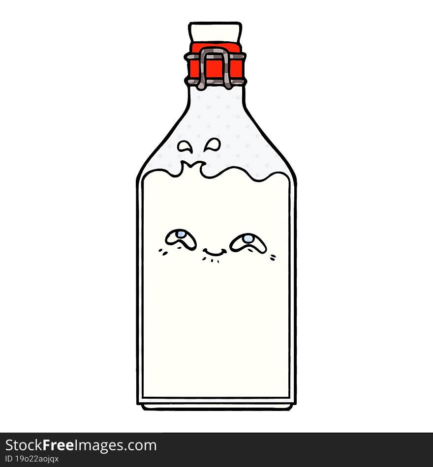 cartoon old milk bottle. cartoon old milk bottle