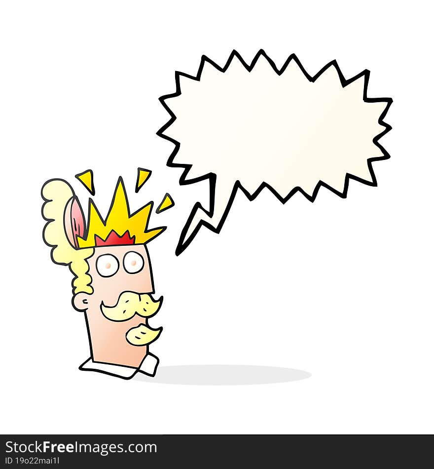 Speech Bubble Cartoon Man With Exploding Head