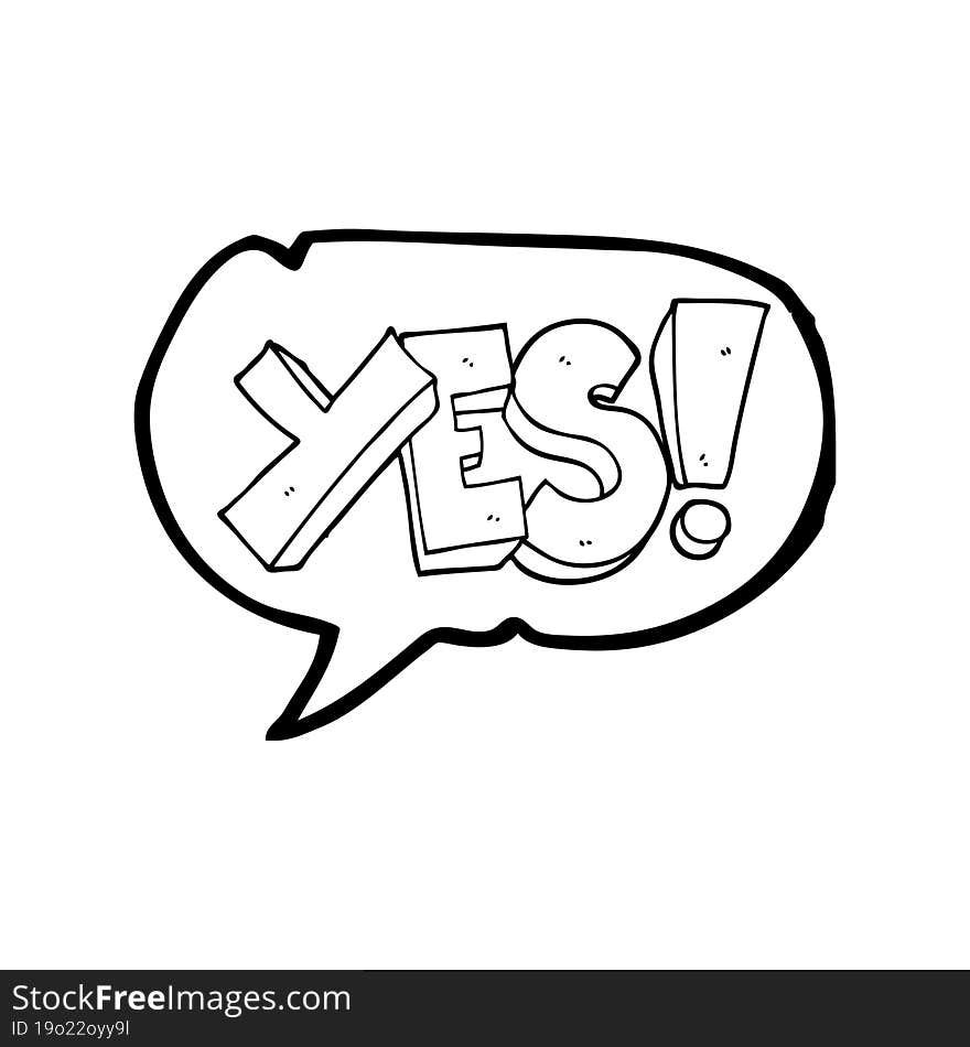 speech bubble cartoon yes symbol