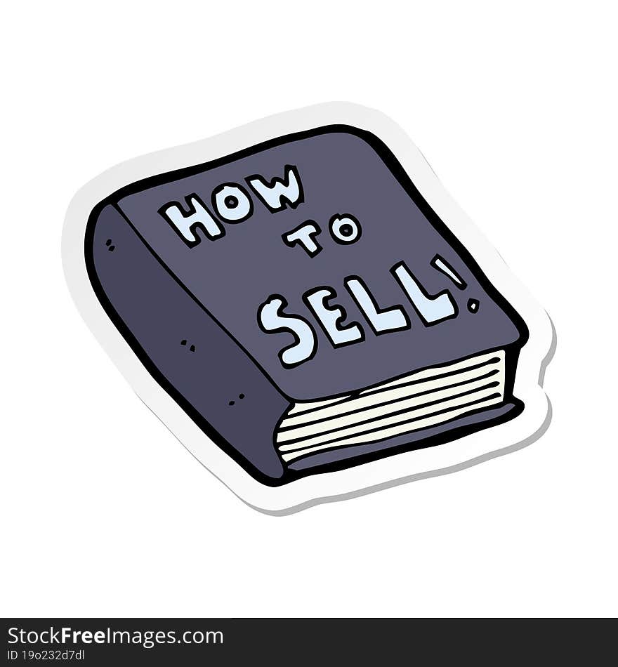 sticker of a cartoon how to sell book