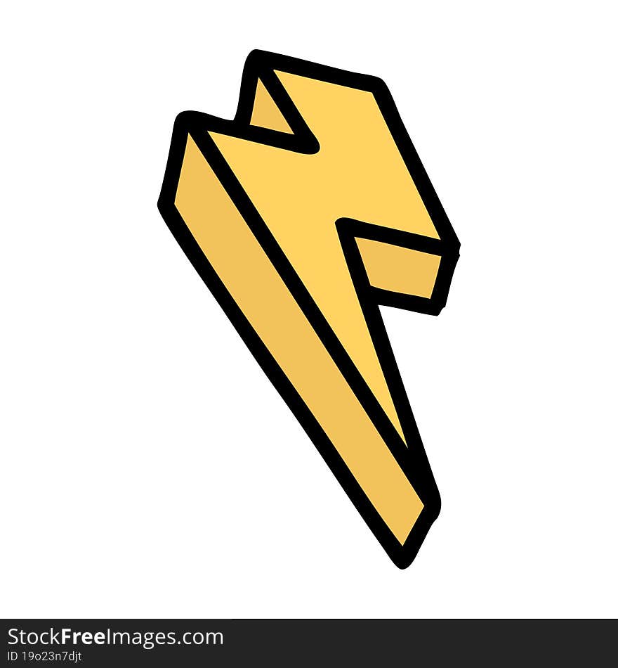 traditional tattoo of lightning  bolt