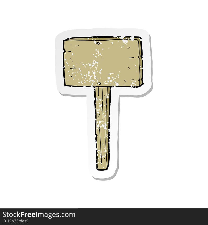 retro distressed sticker of a cartoon sign post