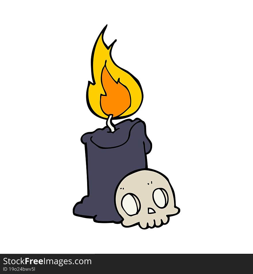 Cartoon Skull And Candle