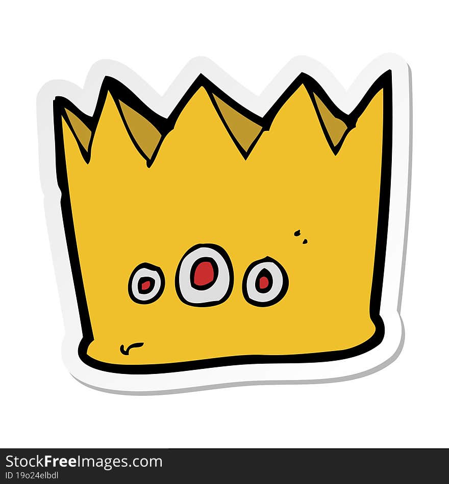 Sticker Of A Cartoon Crown