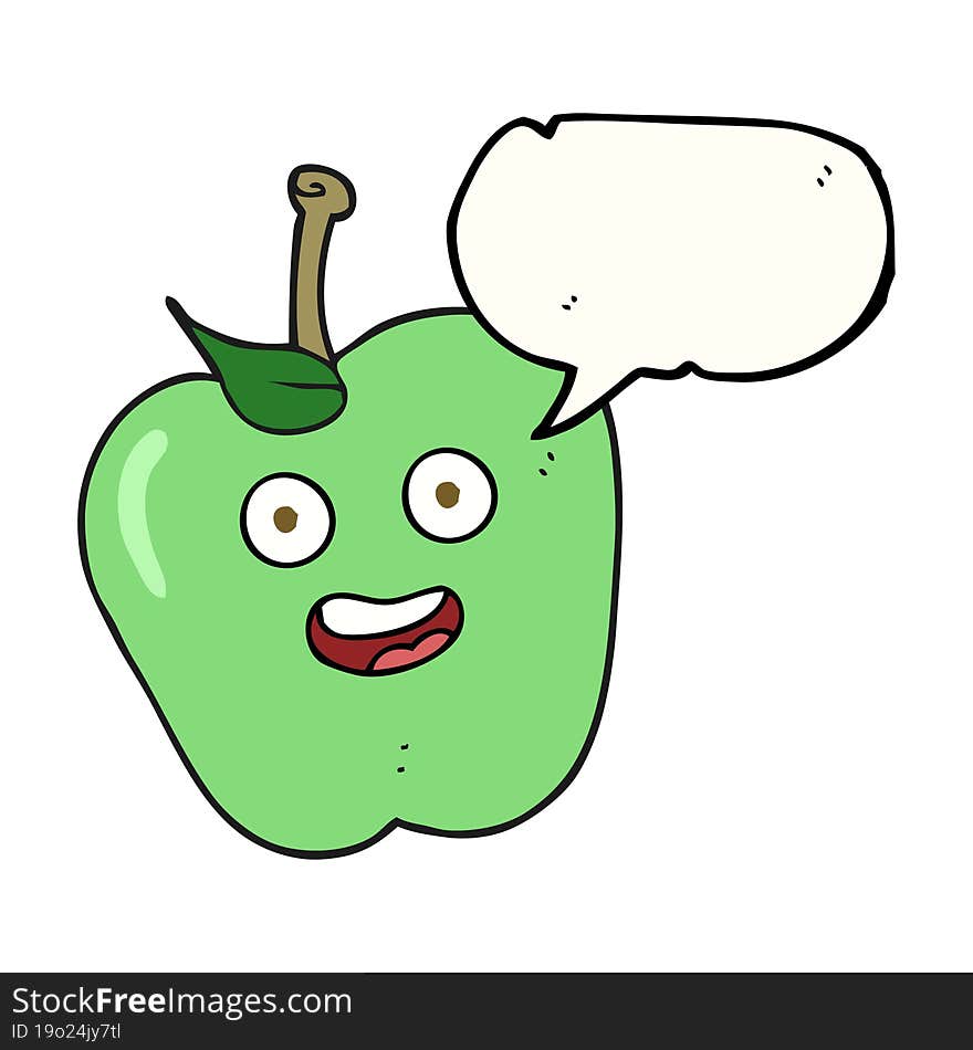 speech bubble cartoon apple