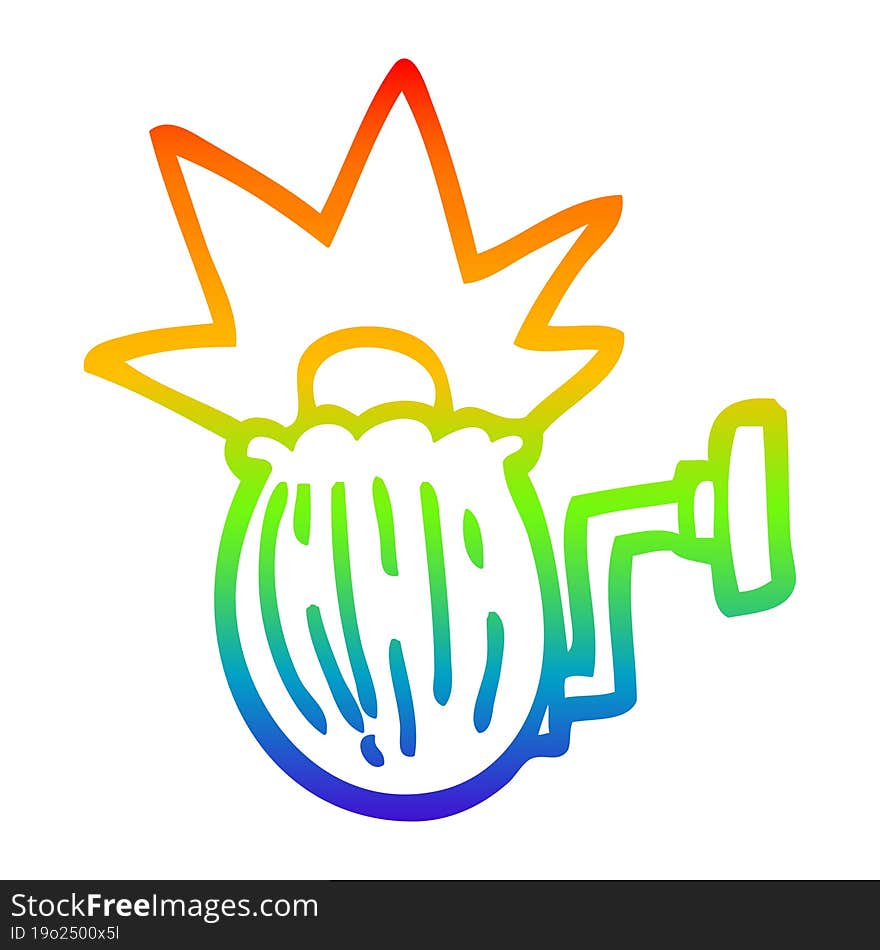 rainbow gradient line drawing of a cartoon house light