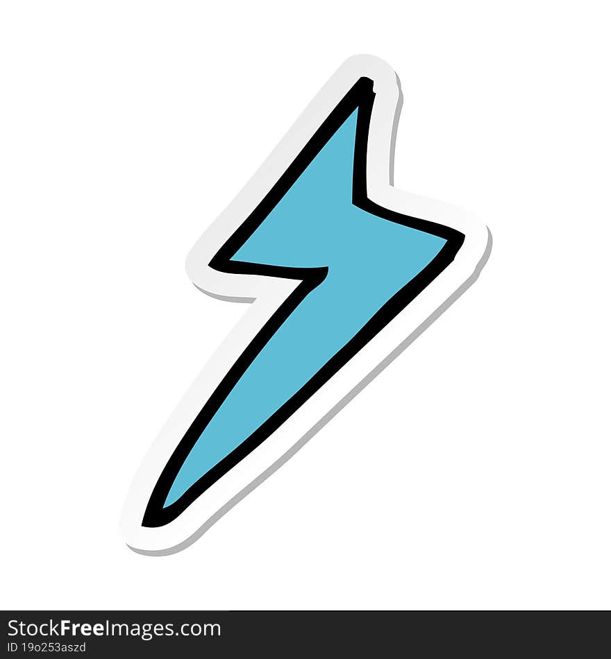 sticker of a cartoon lightning bolt symbol