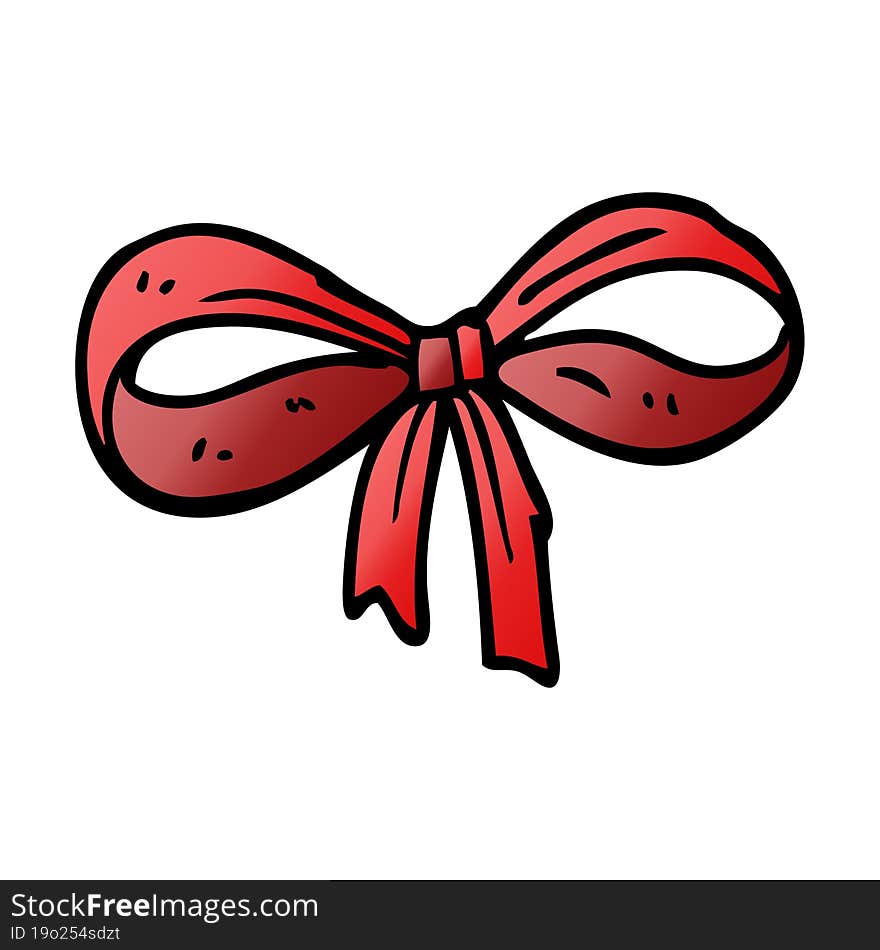 cartoon doodle tied bow