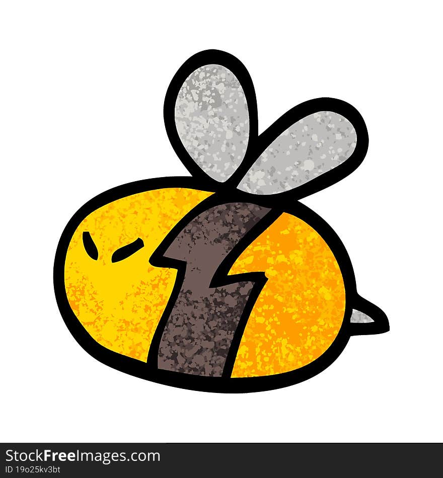 grunge textured illustration cartoon bee