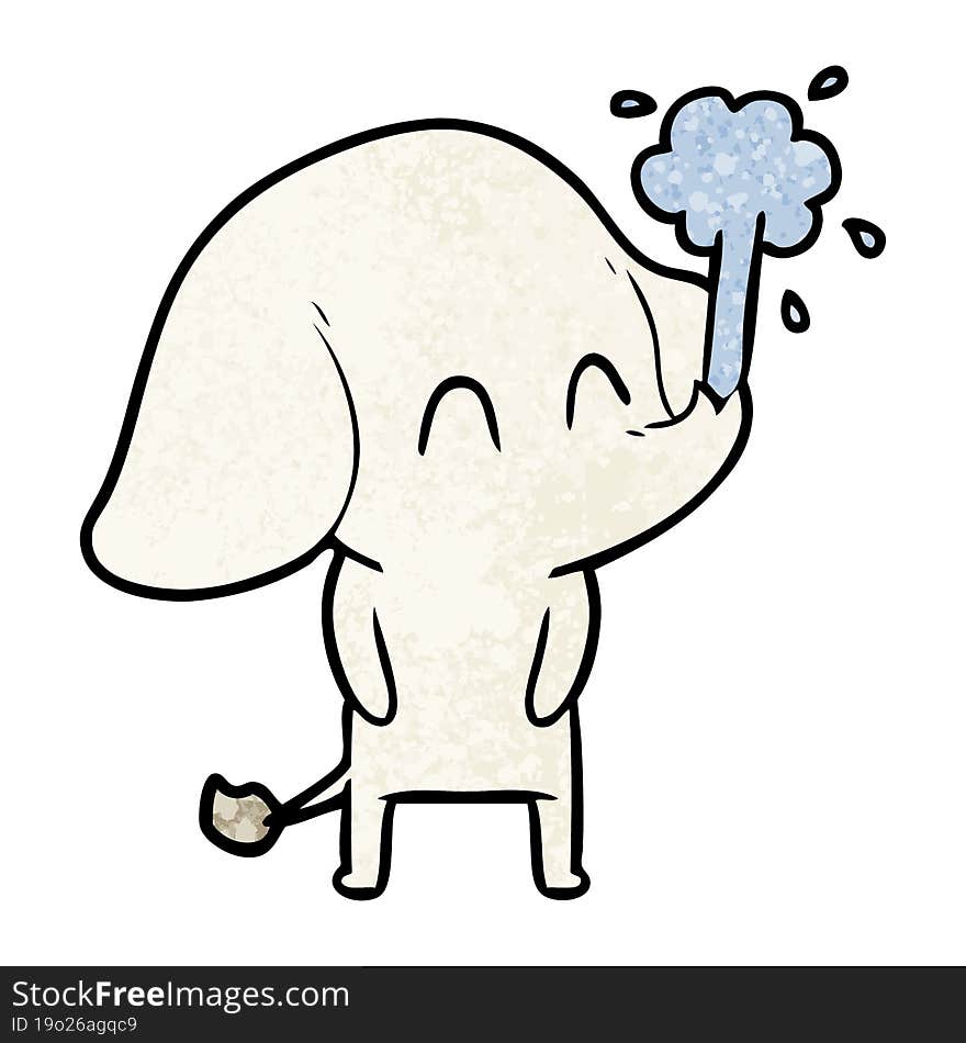 cute cartoon elephant spouting water. cute cartoon elephant spouting water