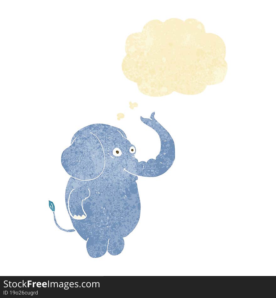 Cartoon Funny Elephant With Thought Bubble