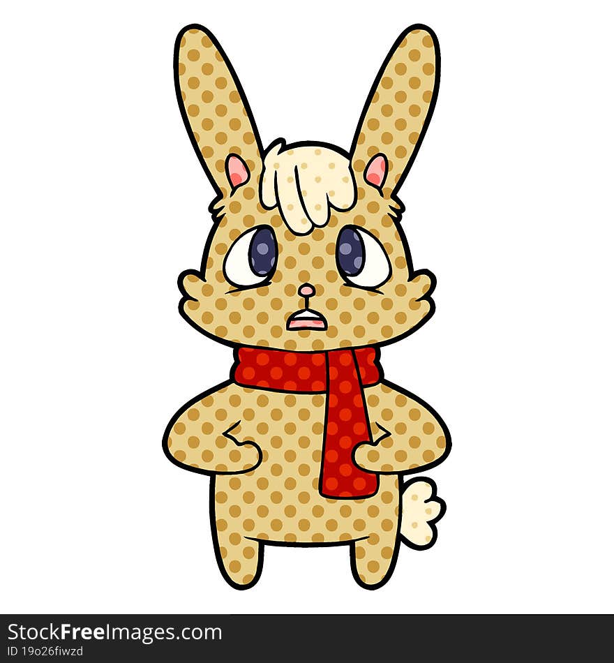 worried cartoon rabbit. worried cartoon rabbit