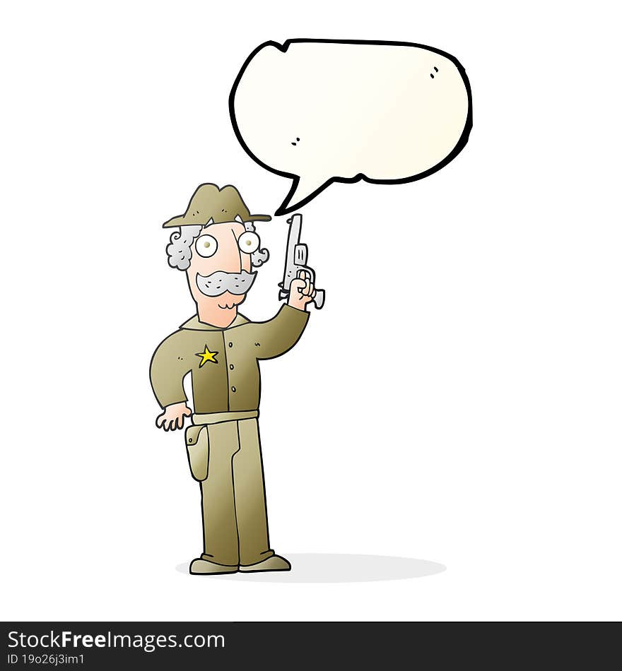 speech bubble cartoon sheriff