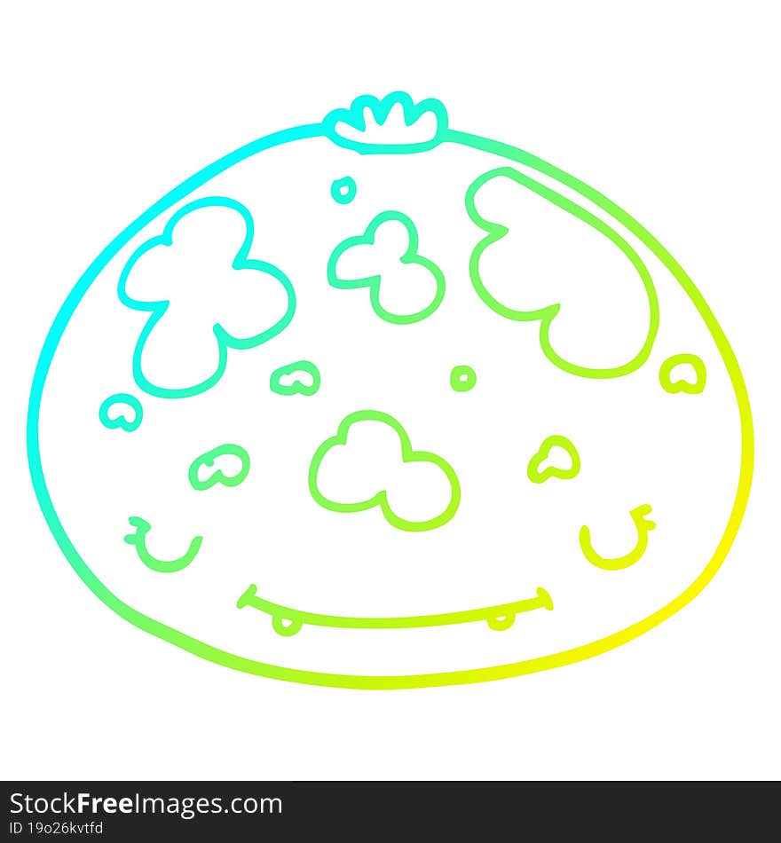 cold gradient line drawing of a cartoon squash