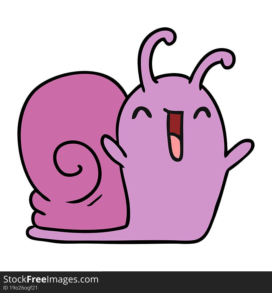 cartoon kawaii happy cute snail