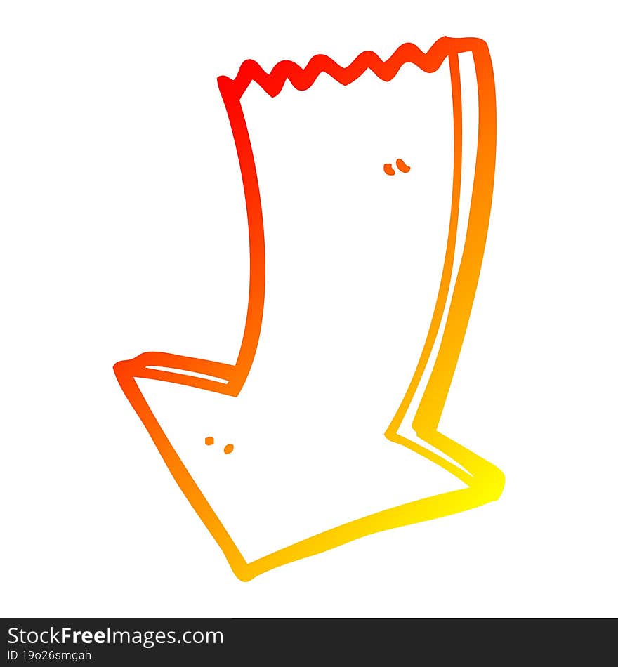 warm gradient line drawing cartoon pointing arrow