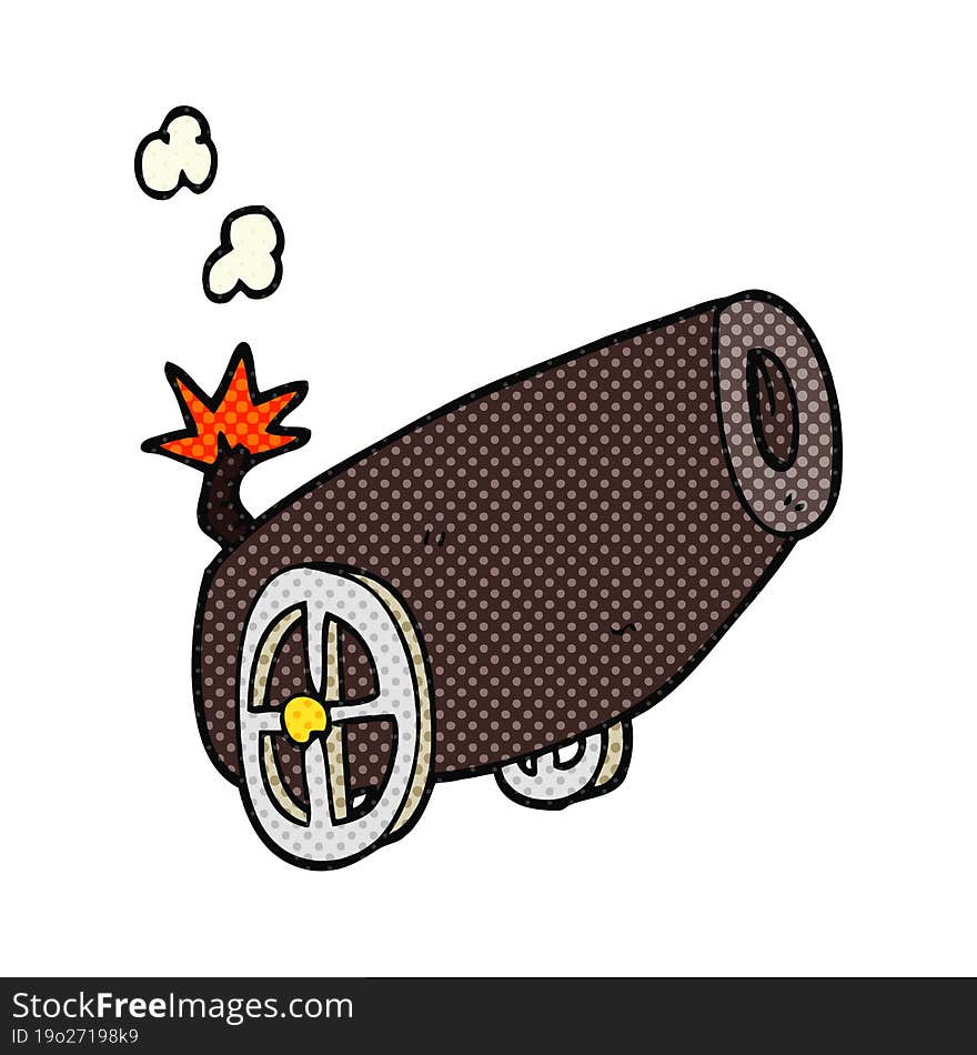 freehand drawn cartoon cannon