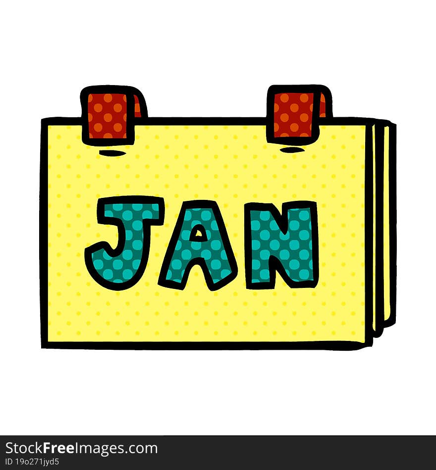 cartoon doodle of a calendar with jan