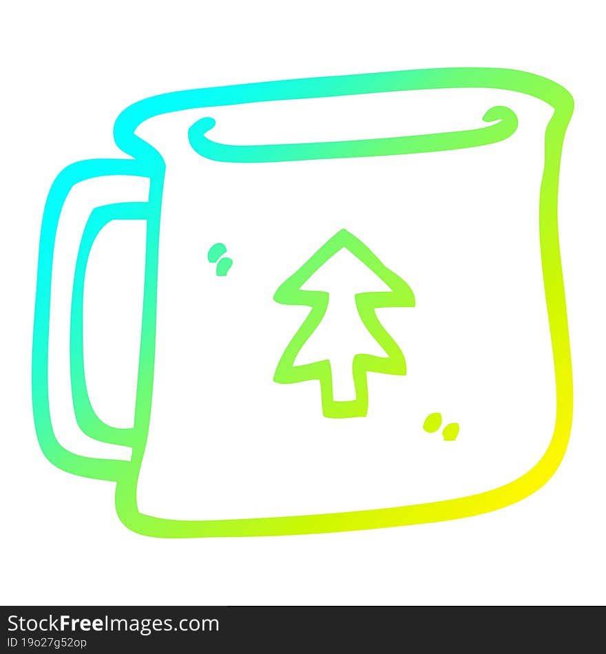 Cold Gradient Line Drawing Cartoon Tin Can