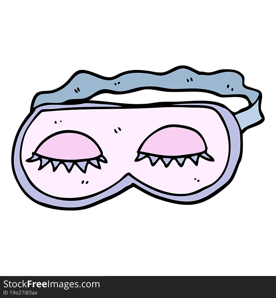 hand drawn doodle style cartoon sleeping mask