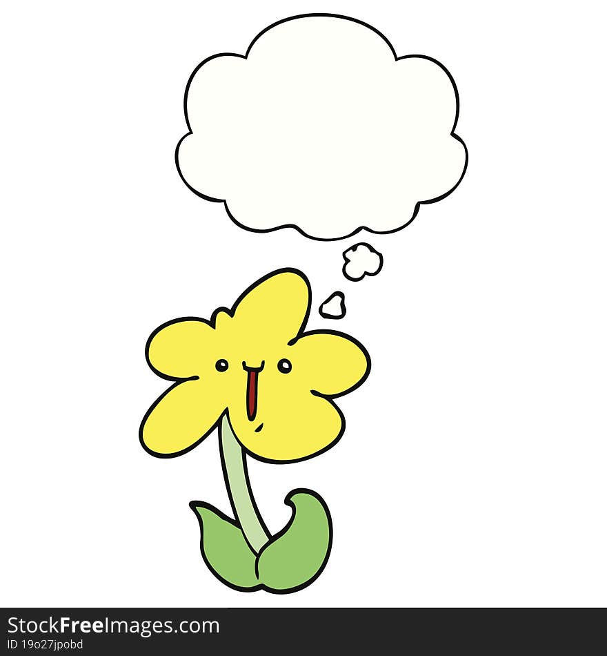 cartoon flower and thought bubble