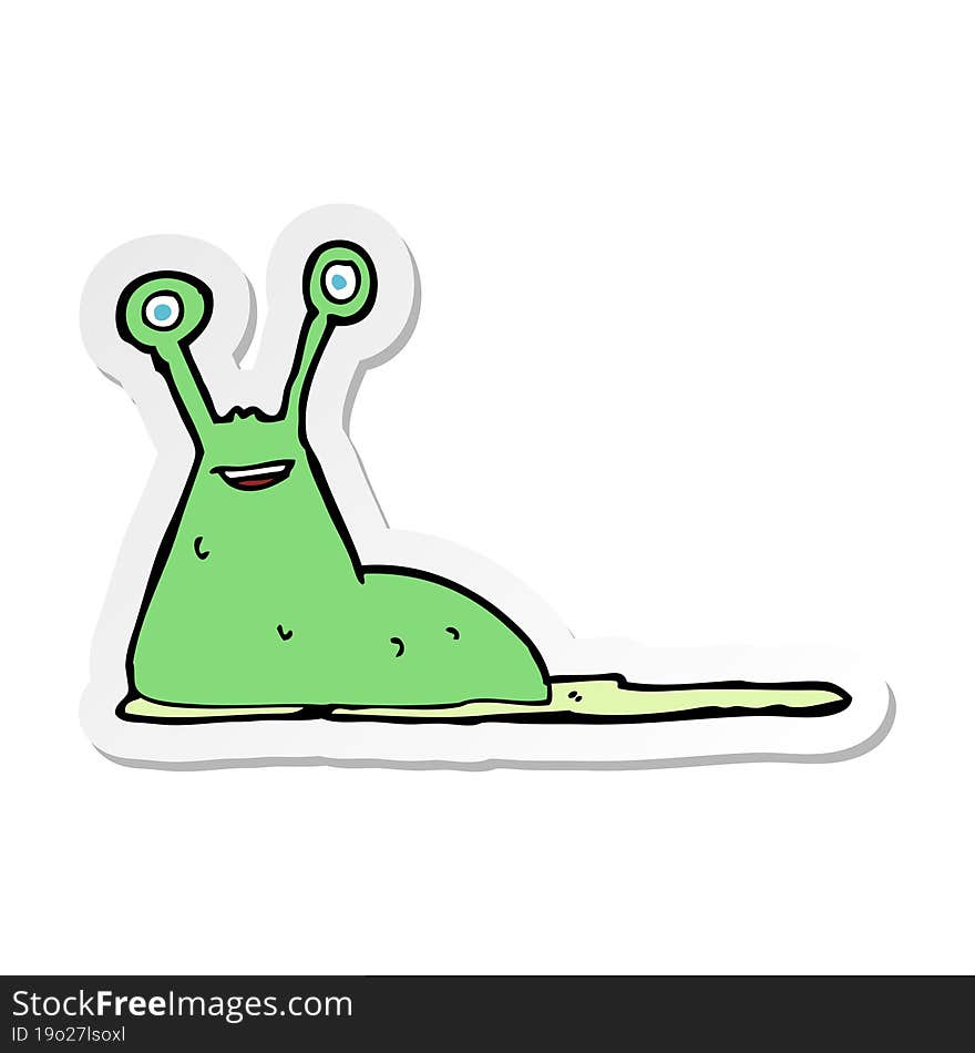 Sticker Of A Cartoon Slug