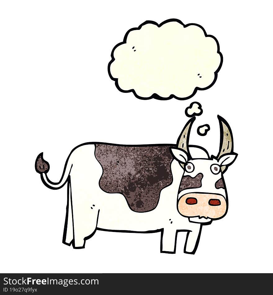 cartoon bull with thought bubble