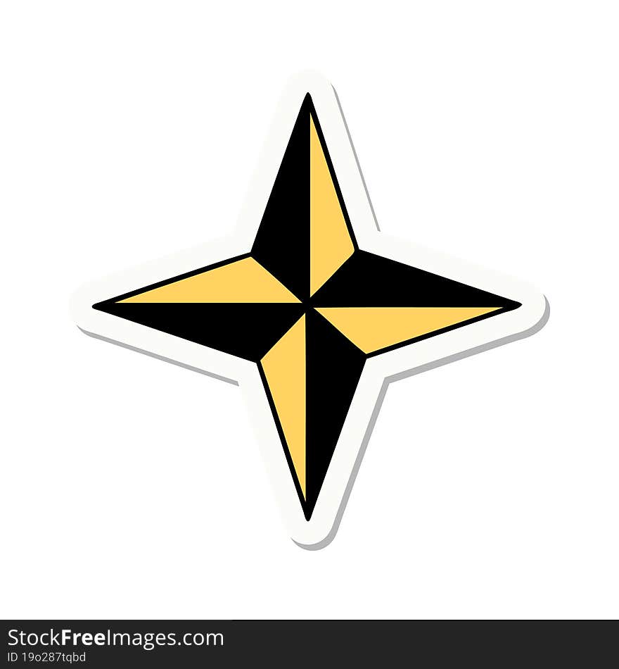 tattoo style sticker of a star