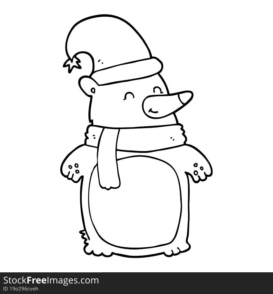 cartoon christmas bear