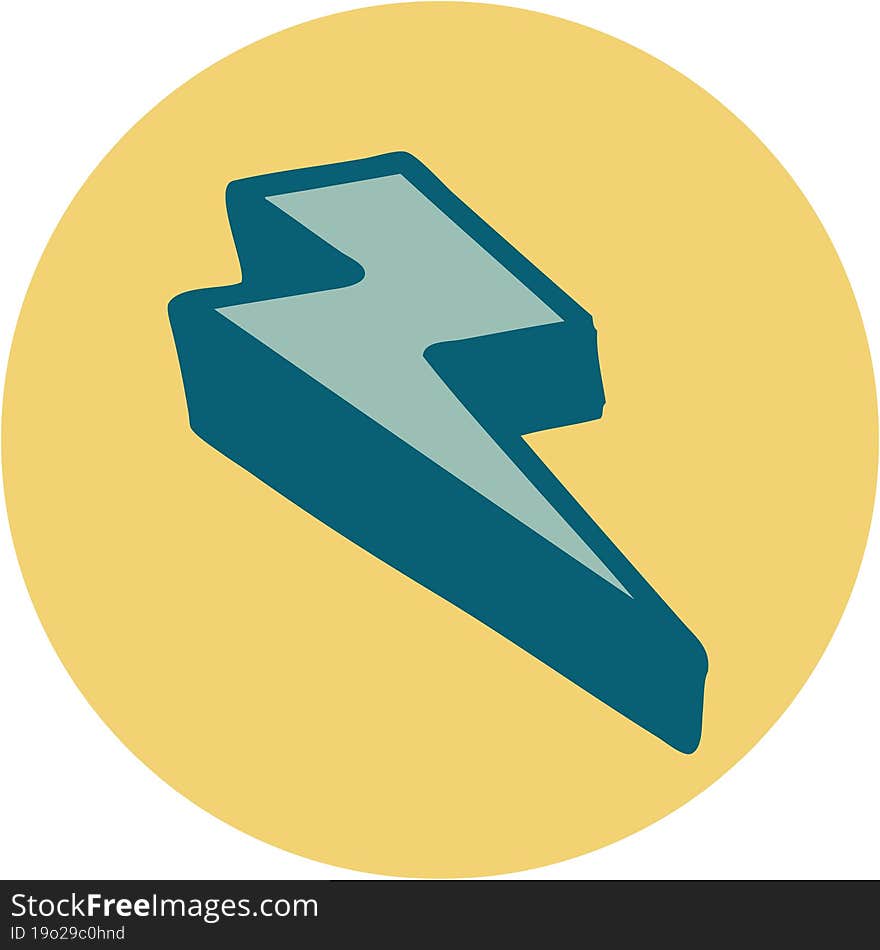 tattoo style icon of lightning  bolt