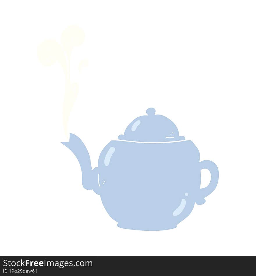 flat color illustration of a cartoon teapot