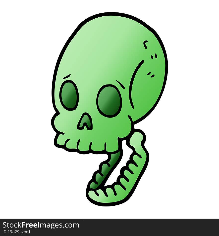 cartoon doodle skull